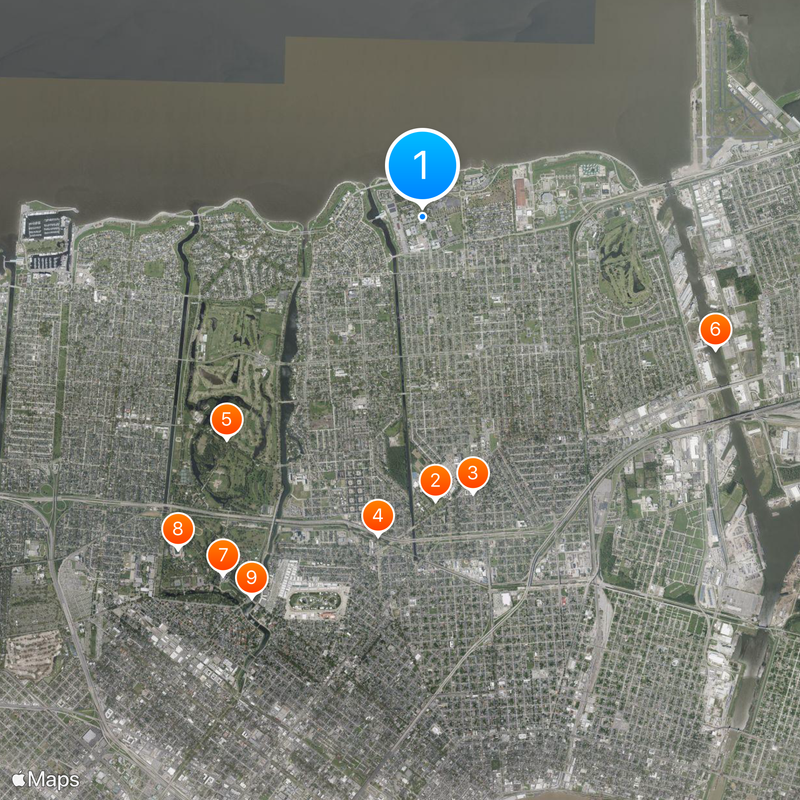 University of New Orleans Map