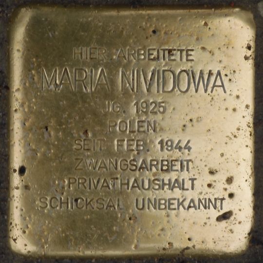 Stolperstein en memoria de Maria Nividowa