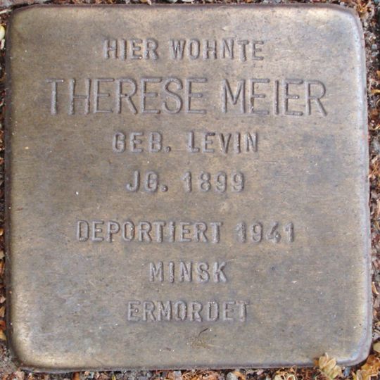 Stolperstein en memoria de Therese Meier