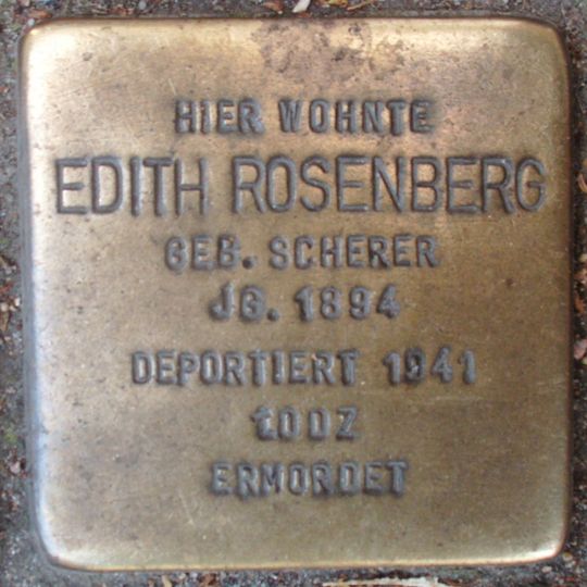 Stolperstein dedicated to Edith Rosenberg