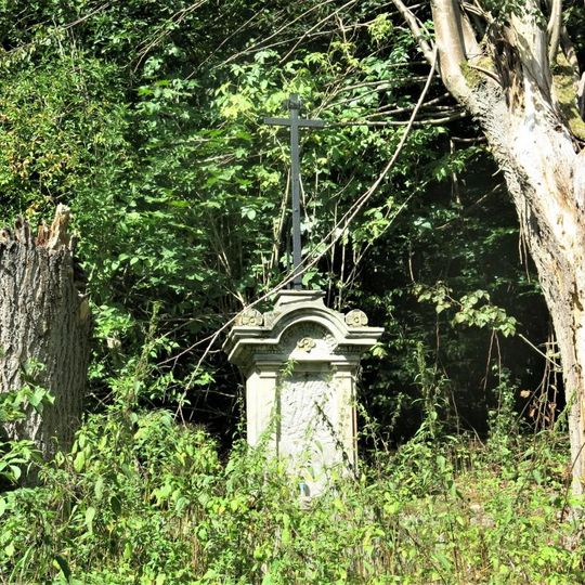 Kříž v lese U Panenské jedle u Starého Šidlova