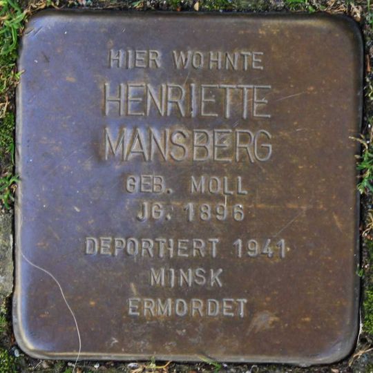 Stolperstein en memoria de Henriette Mansberg