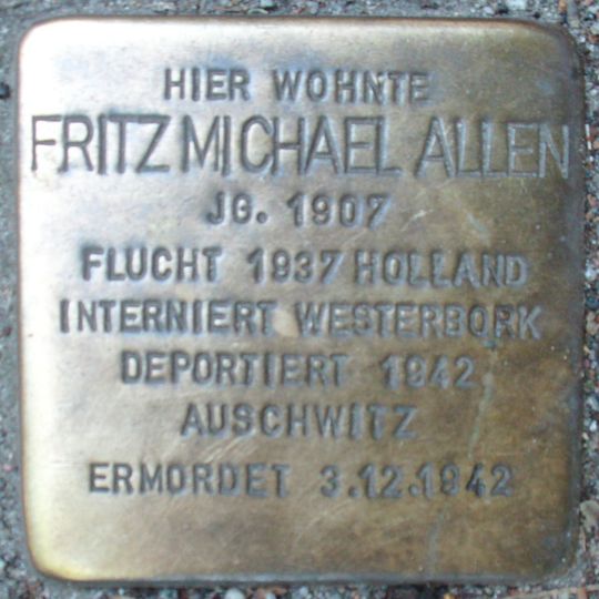 Stolperstein em memória de Fritz Michael Allen