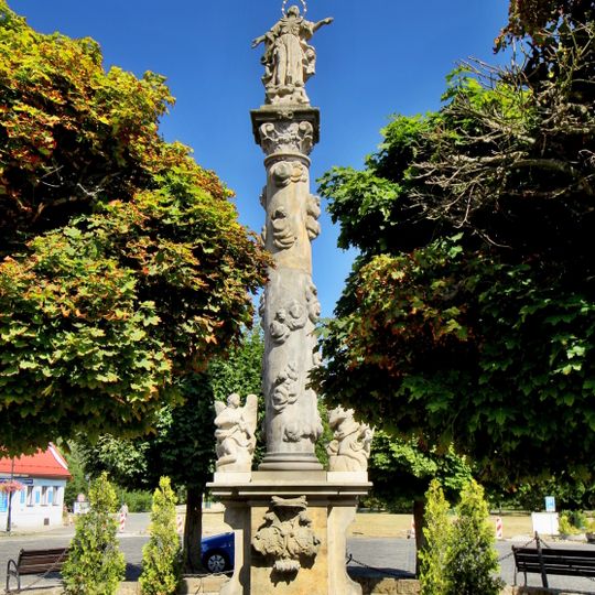 Virgin Mary Assumption column in Mimoň