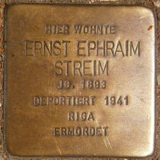 Stolperstein dedicated to Ernst Ephraim Streim