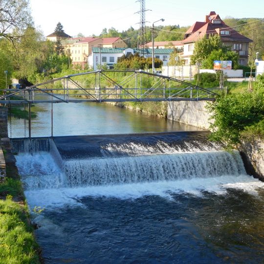 Weir on Elbe in Vrchlabí, km 1070,1