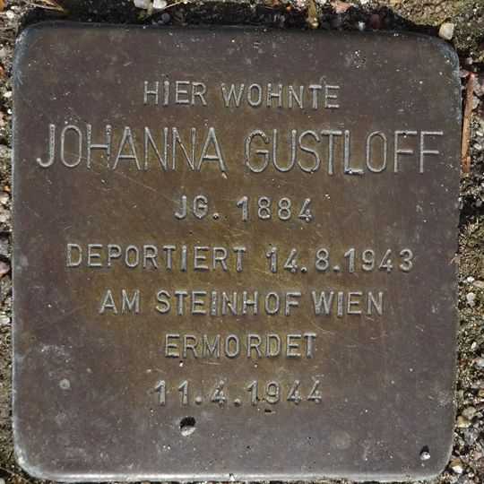 Stolperstein en memoria de Johanna Gustloff
