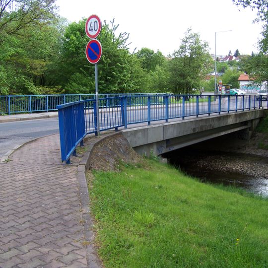 Bridge of Edisonova street over the Botič