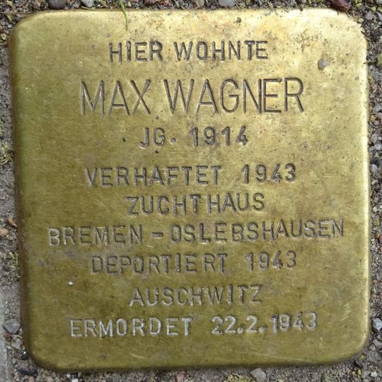 Stolperstein en memoria de Max Wagner