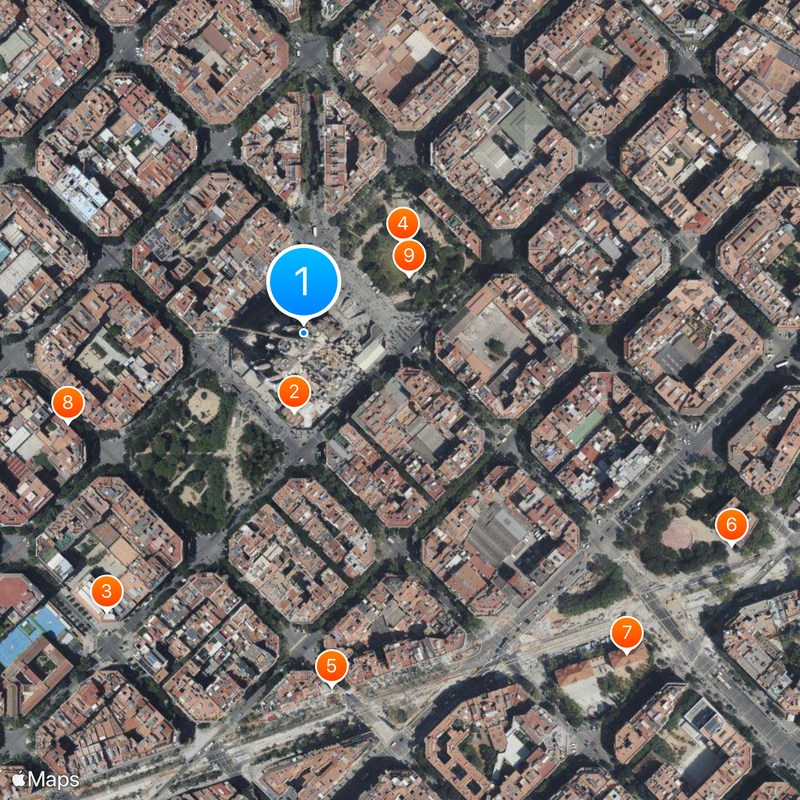 Sagrada Família Kaart