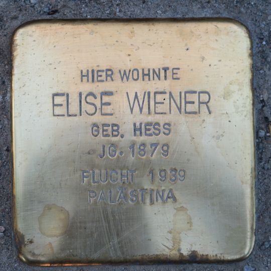 Stolperstein dedicated to Elise Wiener