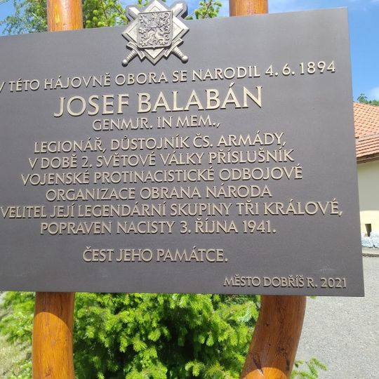 Josef Balabán memorial plaque