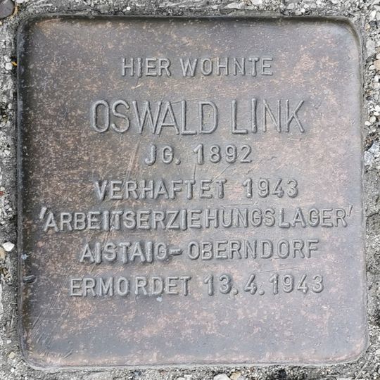 Stolperstein à la mémoire d’Oswald Link