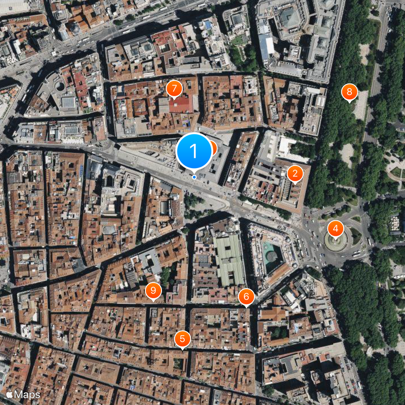 Statues of lions at the Congress of Deputies of Spain Map