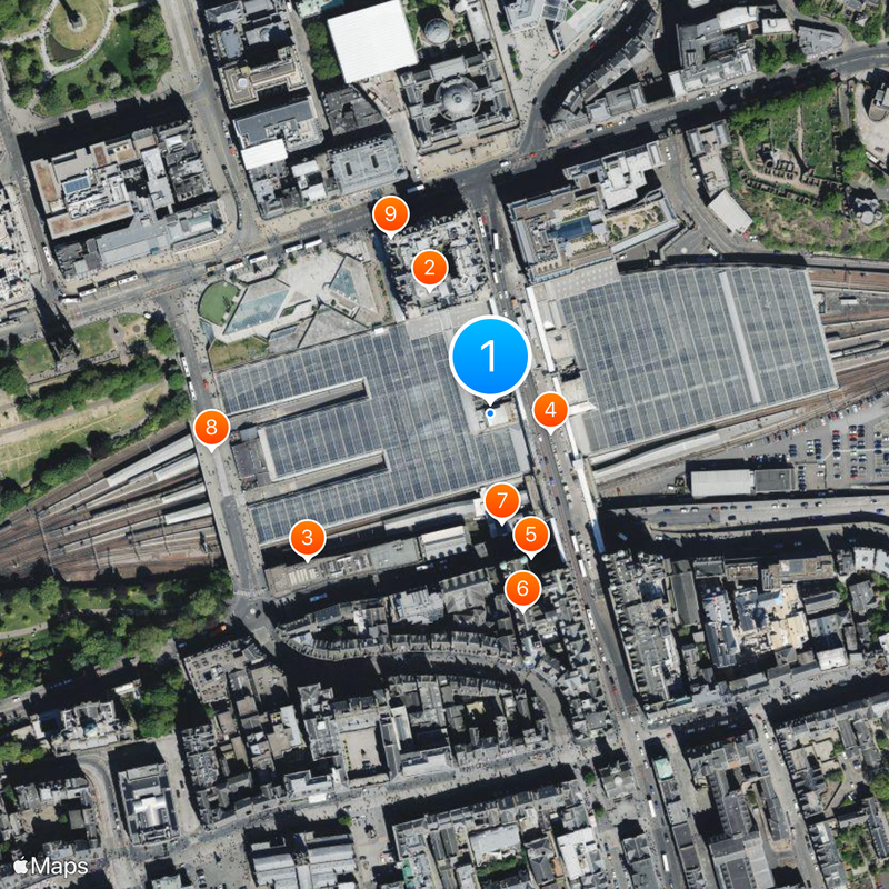 Estación de Edimburgo-Waverley Mapa