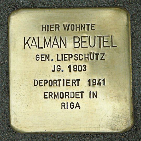 Stolperstein dedicated to Kalman Beutel