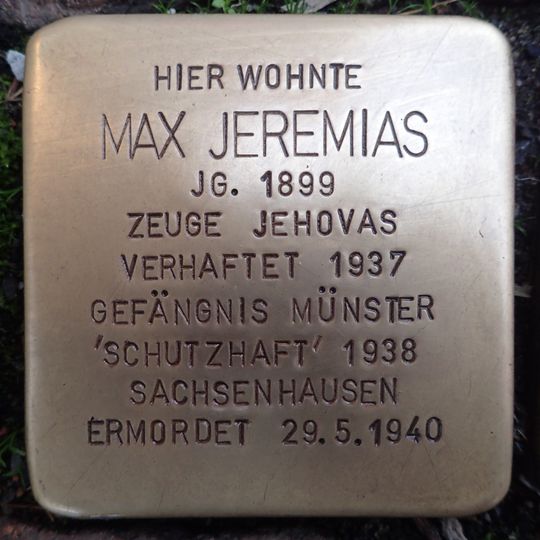 Stolperstein em memória de Max Jeremias