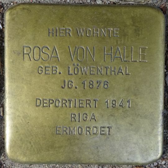 Stolperstein en memoria de Rosa von Halle