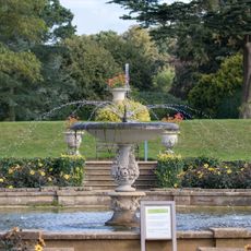 Central Fountain And Retaining Walls In The Italian Garden North West Of Belton House