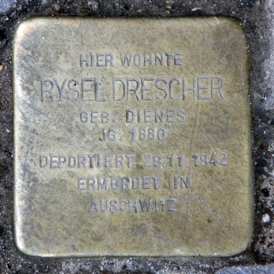 Stolperstein dedicated to Rysel Drescher