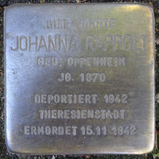 Stolperstein en memoria de Johanna Rappolt