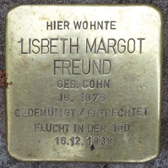 Stolperstein en memoria de Lisbeth Margot Freund