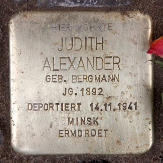 Stolperstein dedicated to Judith Alexander