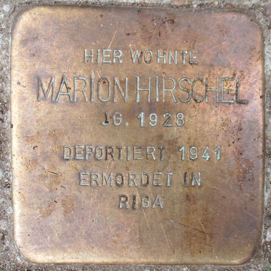 Stolperstein à la mémoire de Marion Hirschel
