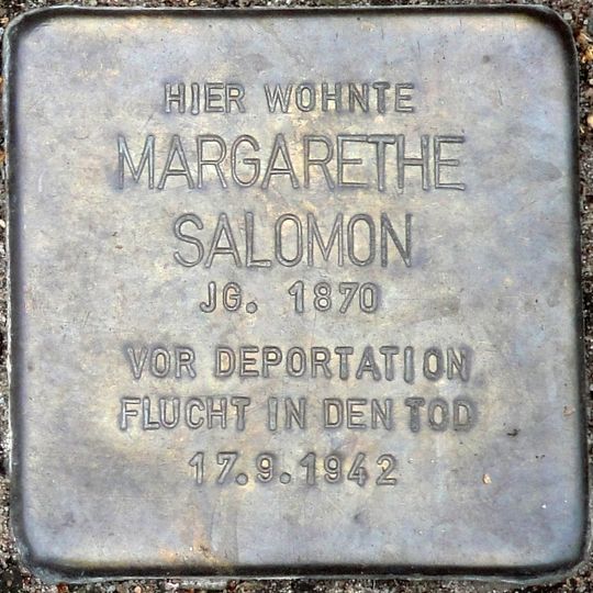 Stolperstein en memoria de Margarethe Salomon