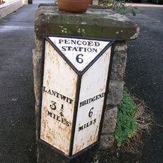 Milepost at The Carne Arms Ph, B4268 (E Side), Llysworney