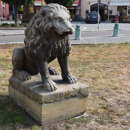 Statue of lion in Třebechovice pod Orebem