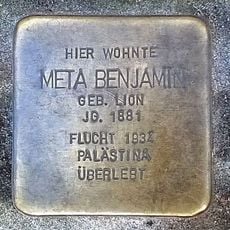 Stolperstein à la mémoire de Meta Benjamin