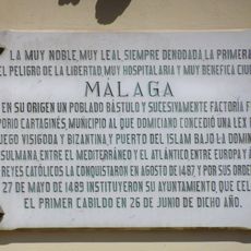 Placa al Ayuntamiento de Málaga
