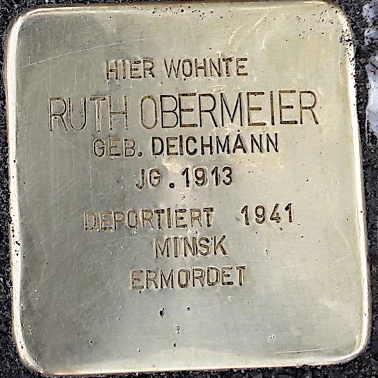 Stolperstein dedicated to Ruth Obermeier