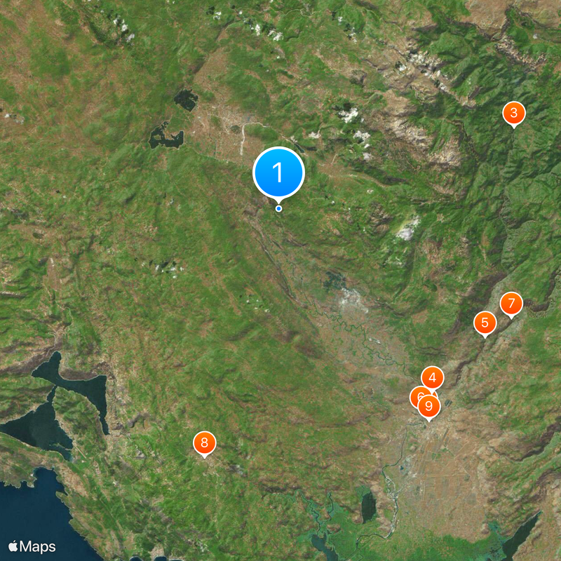 Ostrog monastery Map