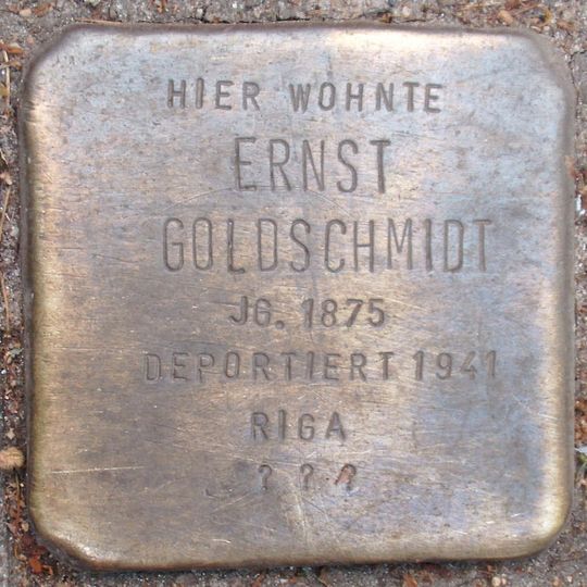 Stolperstein dedicated to Ernst Goldschmidt