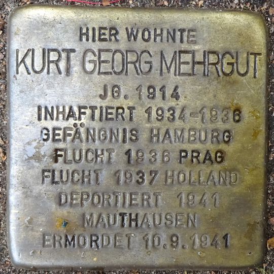 Stolperstein dedicated to Kurt Georg Mehrgut