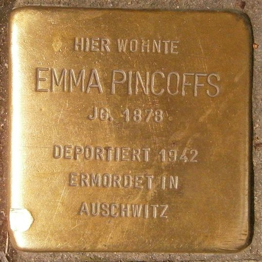 Stolperstein dedicated to Emma Pincoffs
