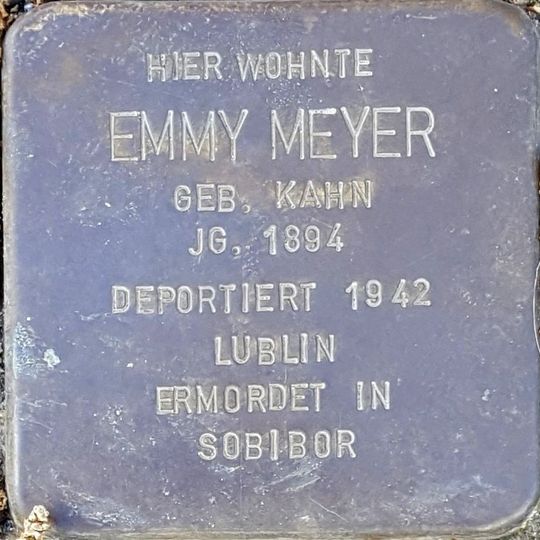 Stolperstein à la mémoire d’Emmy Meyer geb. Kahn