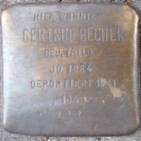 Stolperstein dedicated to Gertrud Becher