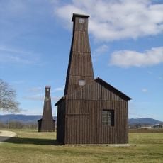Brine drilling towers of the Rhine salt works