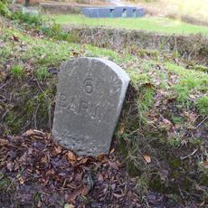 Milestone, Bittadon village, at jct with steep lane down to Church Farm