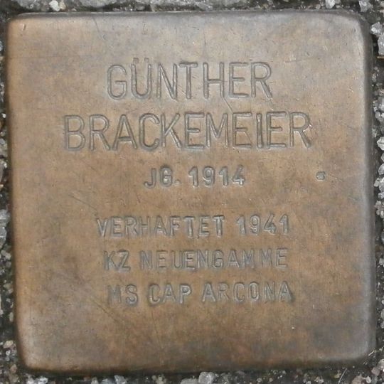 Stolperstein à la mémoire de Günther Brackemeier