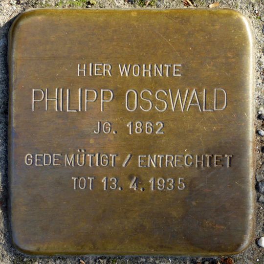 Stolperstein en memoria de Philipp Osswald