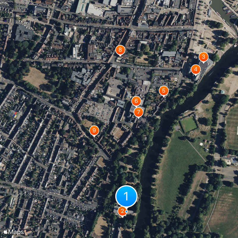 Shakespeare's funerary monument Map