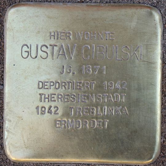Stolperstein à la mémoire de Gustav Cibulski
