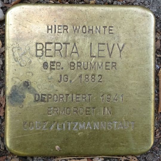 Stolperstein dedicated to Berta Levy