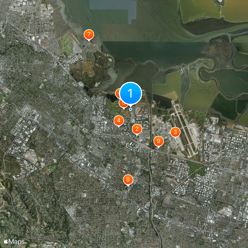 Shoreline Amphitheatre Mapa