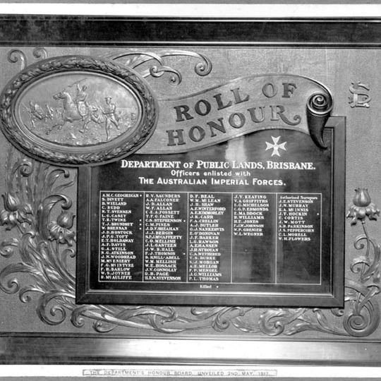 First World War Honour Board, Lands Administration Building