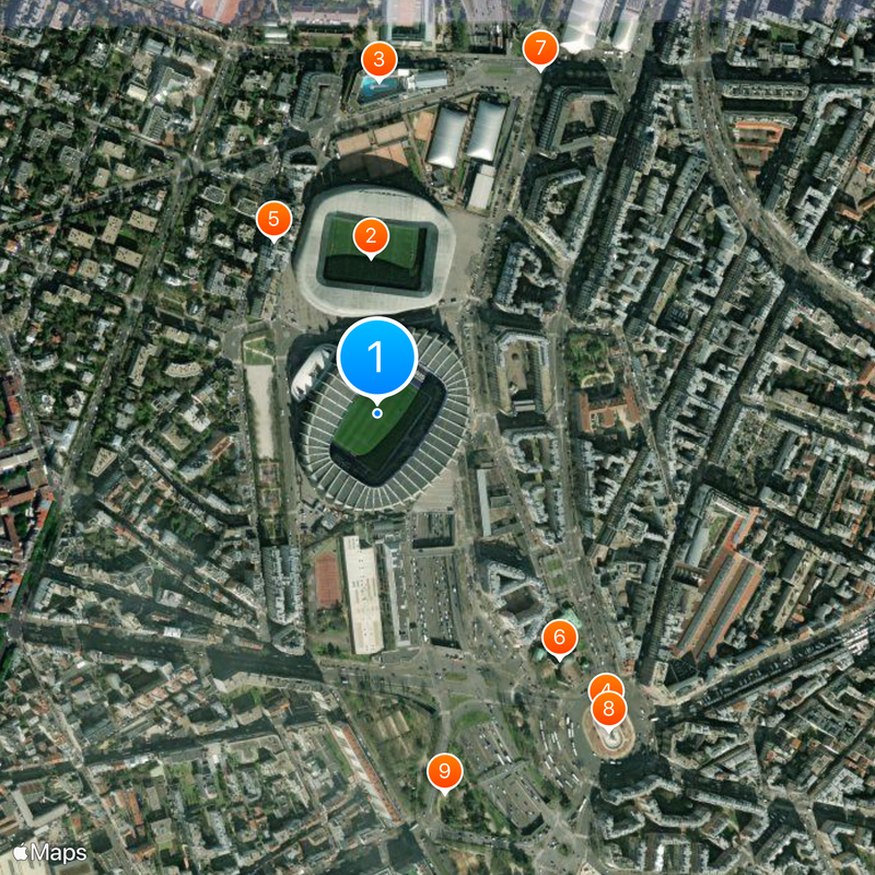 Parc des Princes Map